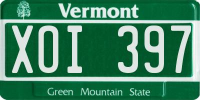 VT license plate XOI397