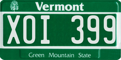 VT license plate XOI399