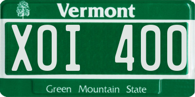 VT license plate XOI400