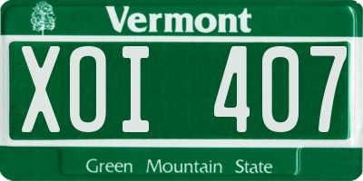 VT license plate XOI407