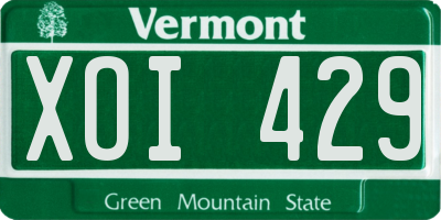 VT license plate XOI429