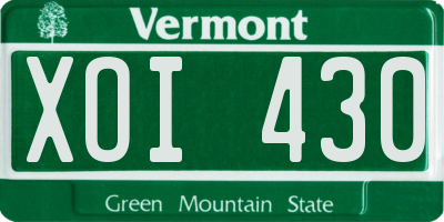 VT license plate XOI430