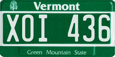 VT license plate XOI436