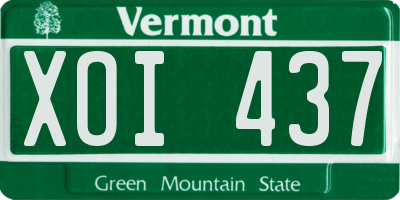 VT license plate XOI437