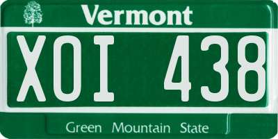 VT license plate XOI438