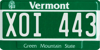VT license plate XOI443