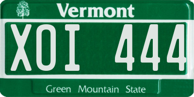 VT license plate XOI444