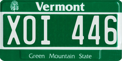VT license plate XOI446