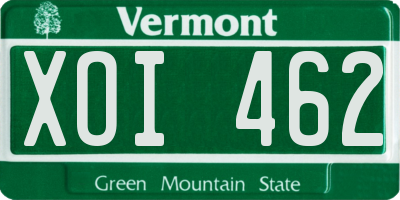 VT license plate XOI462
