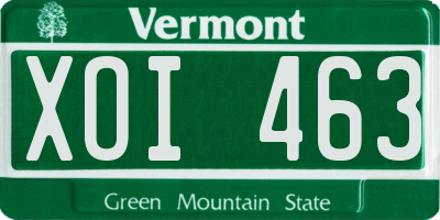VT license plate XOI463