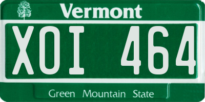 VT license plate XOI464