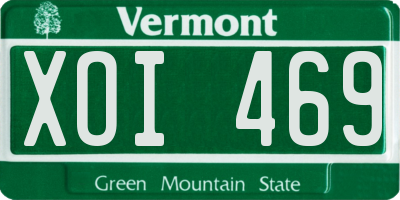VT license plate XOI469