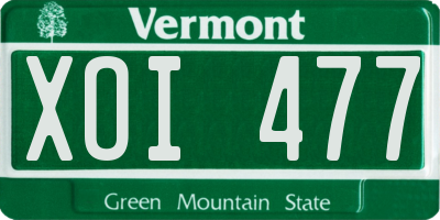 VT license plate XOI477