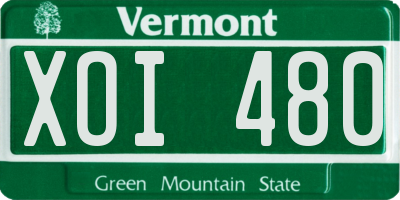 VT license plate XOI480