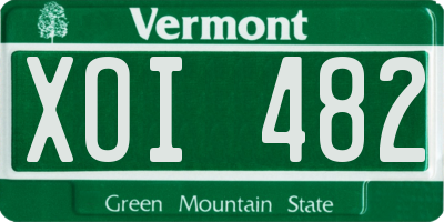 VT license plate XOI482