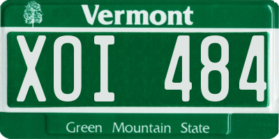 VT license plate XOI484