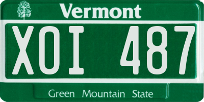 VT license plate XOI487