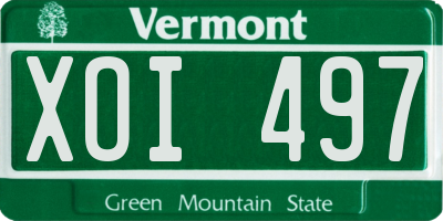 VT license plate XOI497