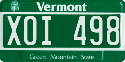 VT license plate XOI498