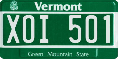 VT license plate XOI501