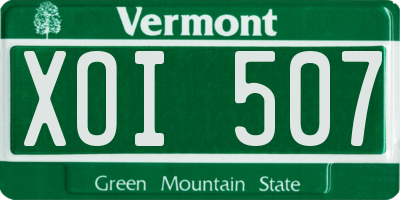 VT license plate XOI507
