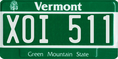 VT license plate XOI511