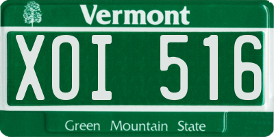 VT license plate XOI516