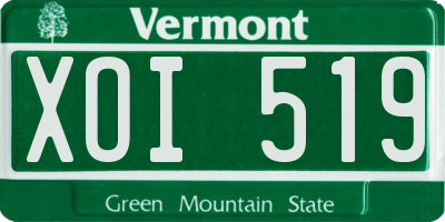 VT license plate XOI519