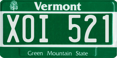 VT license plate XOI521