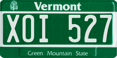VT license plate XOI527