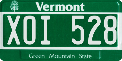 VT license plate XOI528