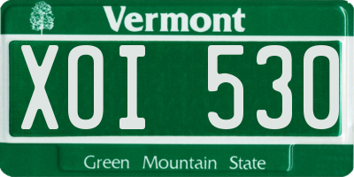 VT license plate XOI530