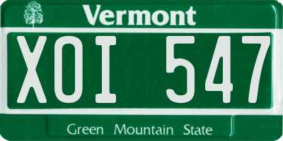 VT license plate XOI547