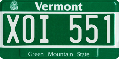 VT license plate XOI551