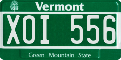 VT license plate XOI556