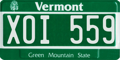 VT license plate XOI559
