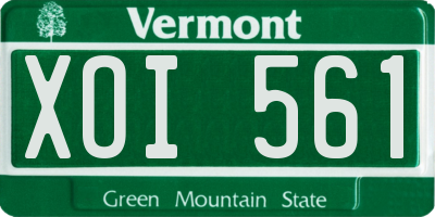 VT license plate XOI561
