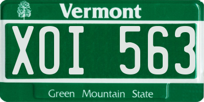 VT license plate XOI563