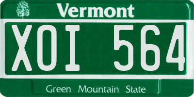 VT license plate XOI564