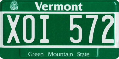 VT license plate XOI572