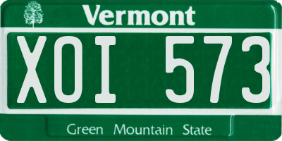 VT license plate XOI573