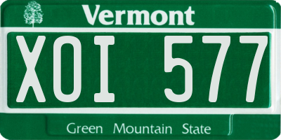 VT license plate XOI577