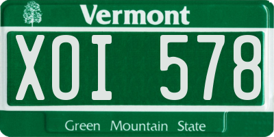 VT license plate XOI578