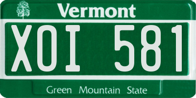 VT license plate XOI581