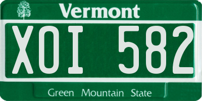VT license plate XOI582