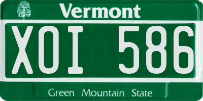 VT license plate XOI586