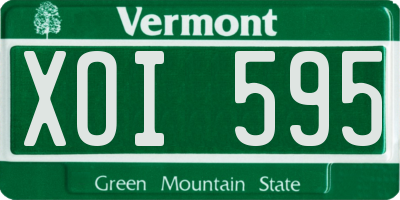 VT license plate XOI595