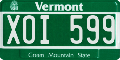 VT license plate XOI599