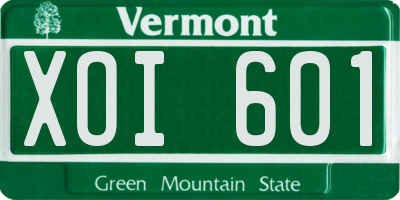 VT license plate XOI601