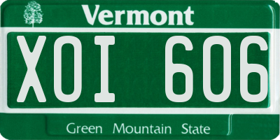 VT license plate XOI606